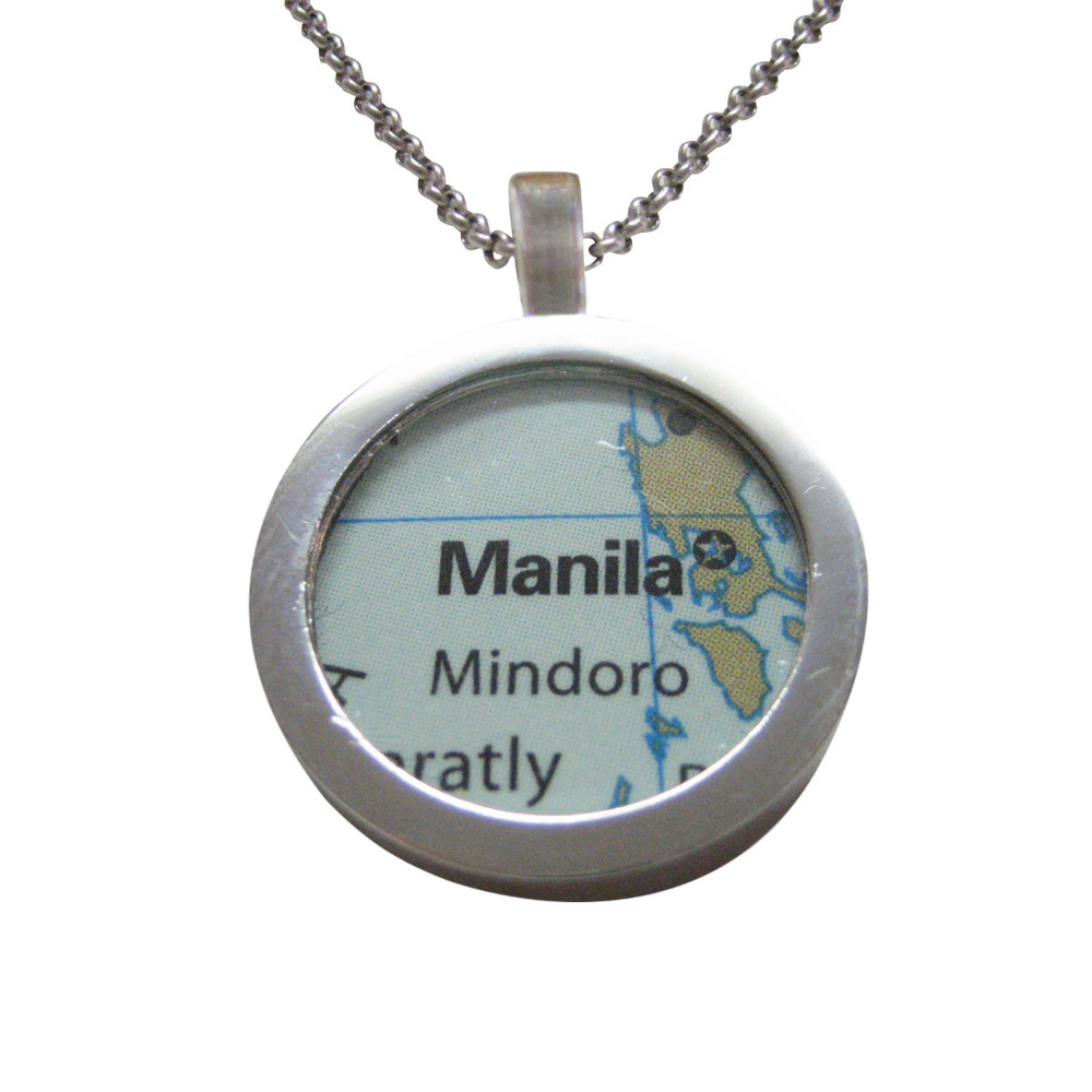 Manila Philippines Map Pendant Unisex Necklace